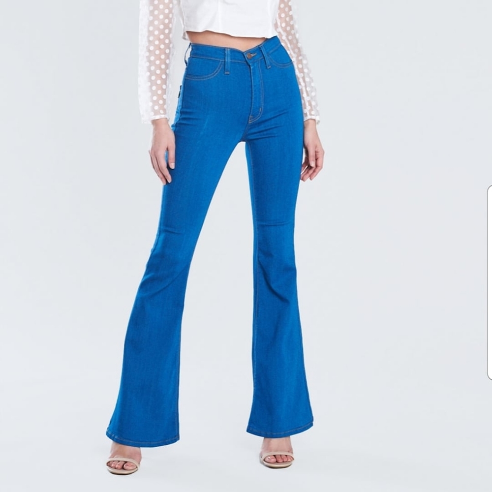 Light denim flare jeans